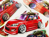 MAZDA FITMENT CARICATURE - 1ST GEN MS3 STICKER